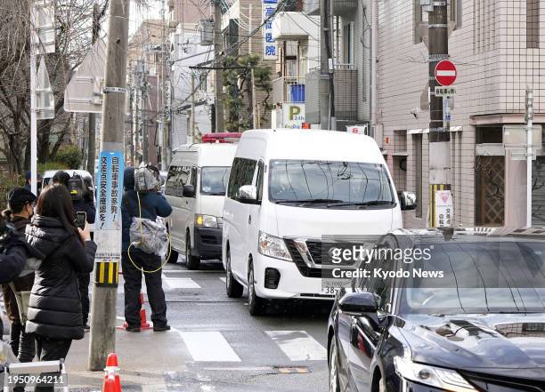 Motorcade believed to be carrying Shinji Aoba, who has confessed to a deadly arson attack in July 2019 on a Kyoto Animation Co. Studio, heads to the...