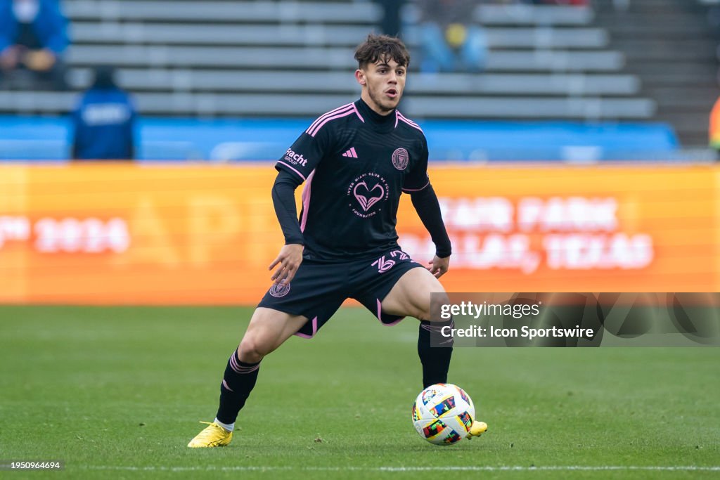 Inter Dallas Inter Miami CF defender Noah Allen looks up field during the MLS ...