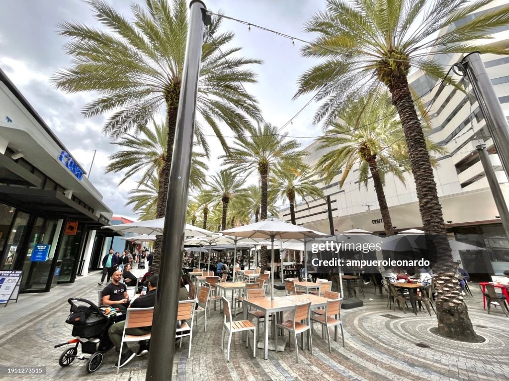 National and international tourist enjoying holidays vacations at Coral Gables, Miami, Florida, USA.