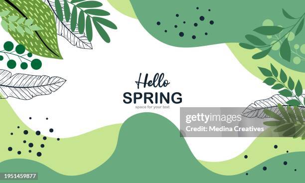 abstract spring theme with hand drawn organic shape background. - jungle border stock illustrations