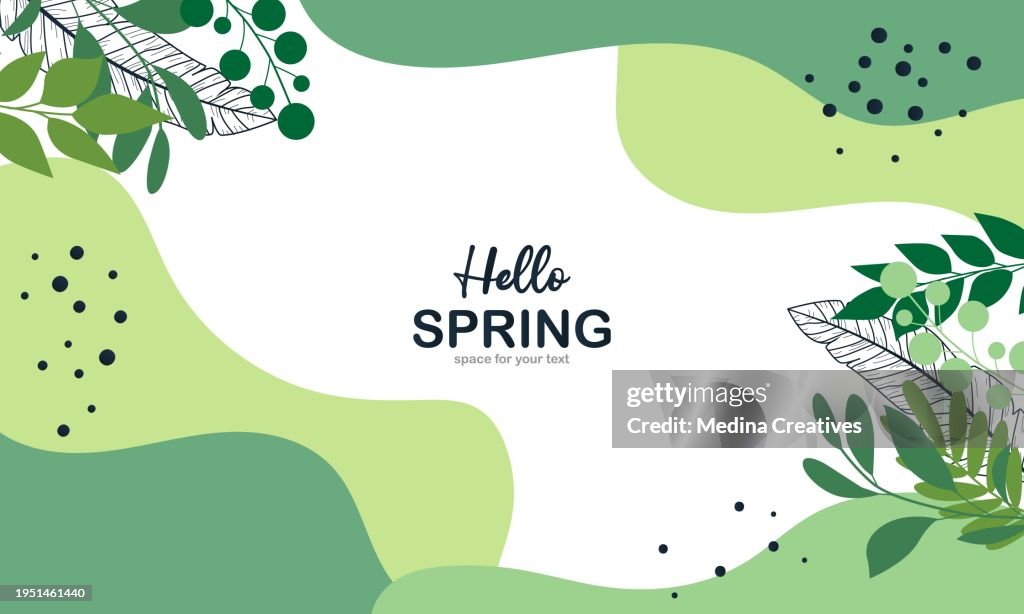 Abstract Spring Theme With Hand Drawn Organic Shape Background High-Res ...