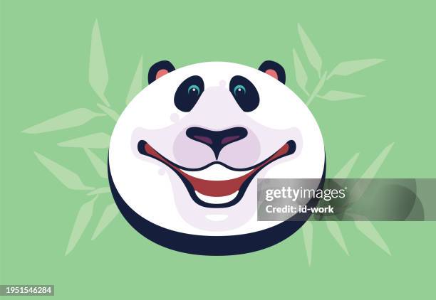 funny panda head icon - ジャイアントパンダ点のイラスト素材／クリップアート素材／マンガ素材／アイコン素材