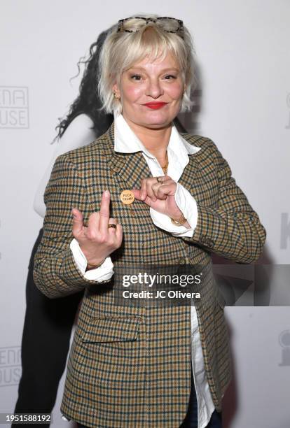 Martha Plimpton attends the opening night performance of "KATE" at Pasadena Playhouse on January 21, 2024 in Pasadena, California.