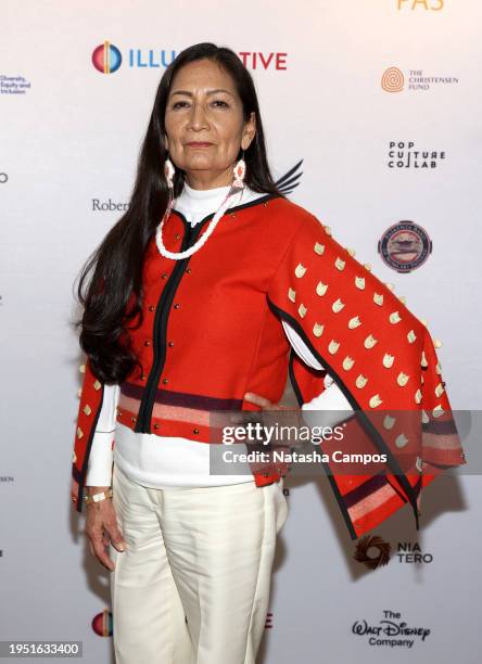 Secretary of the Interior Deb Haaland attends Indigenous House: Sundance Film Festival 2024 at David Beavis Fine Art on January 20, 2024 in Park...