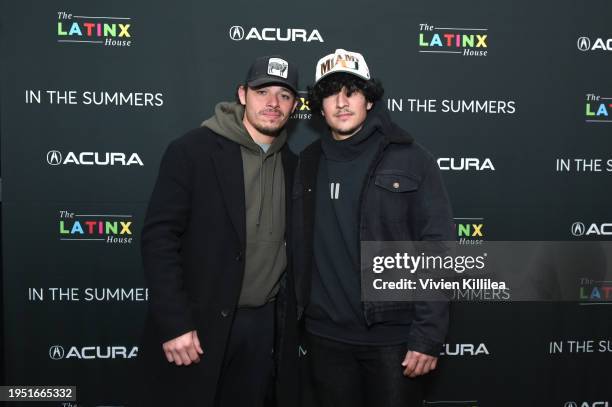 Anthony Ramos and Danny Ramirez attend the In The Summers film celebration co-hosted by the Latinx House and Acura at the Acura House Of Energy on...