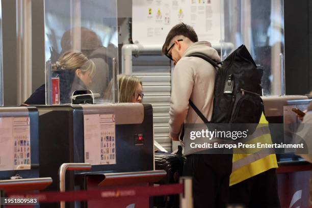 Miguel Bernardeau at the airport, January 12 in Madrid, Spain.