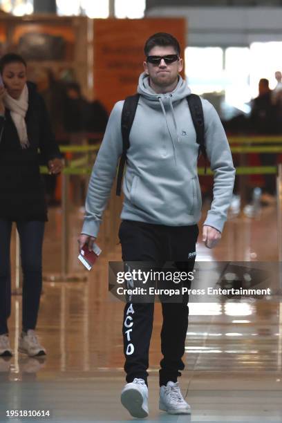 Miguel Bernardeau at the airport, January 12 in Madrid, Spain.