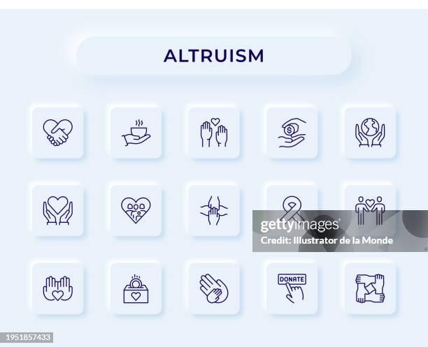 altruism icons - assisted living community stock illustrations