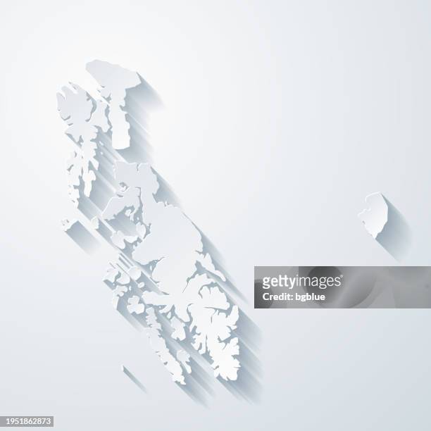 prince of wales-hyder, alaska. map with paper cut effect on blank background - country geographic area stock illustrations