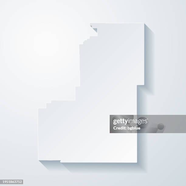 sanpete county, utah. map with paper cut effect on blank background - manti stock illustrations