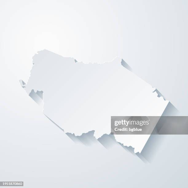 powell county, kentucky. map with paper cut effect on blank background - stanton stock illustrations stock illustrations