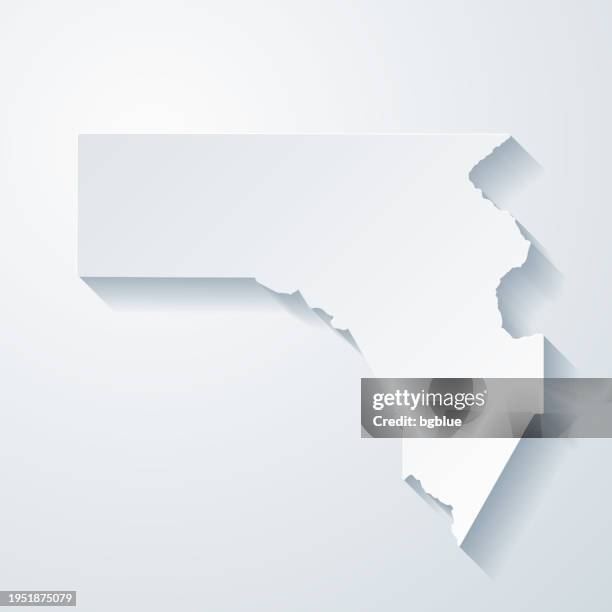 fannin county, georgia. map with paper cut effect on blank background - blue ridge georgia stock illustrations