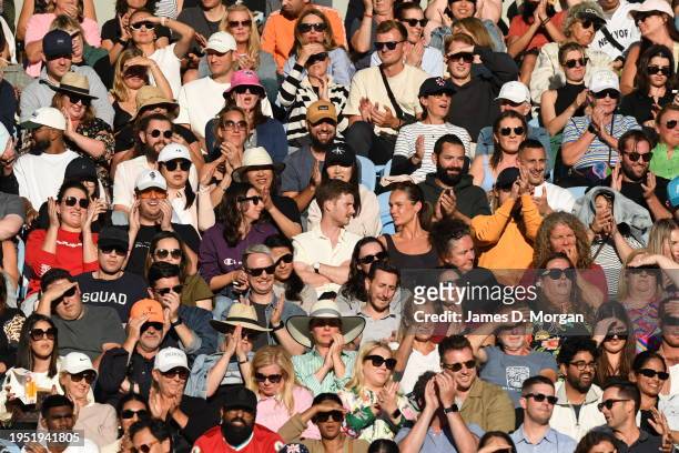 Fans inside Rod Laver Arena watch Carlos Alcaraz of Spain during his fourth round singles match against Miomir Kecmanovic of Serbia during the 2024...