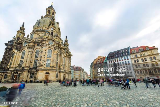 dresden frauenkirche, long exposure - dresden city stock pictures, royalty-free photos & images