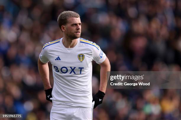 Patrick Bamford of Leeds United looks on during the Sky Bet Championship match between Leeds United and Preston North End at Elland Road on January...
