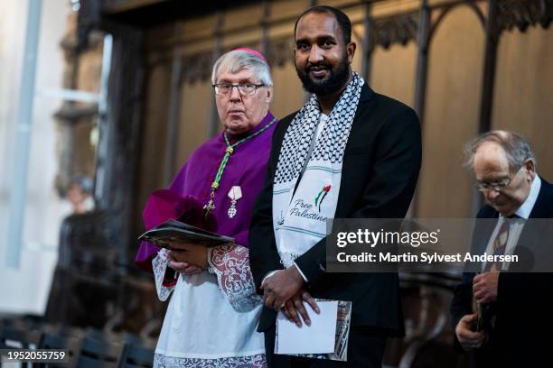 Head of the Catholic Church in Denmark Czeslaw Kozon and Imam Siad Dahir Ali participates in a celebratory church service at Aarhus Cathedral at...
