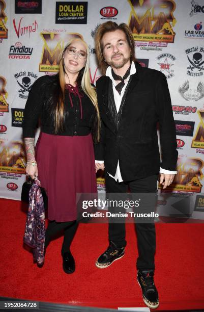 Smith and Rikki Rockett arrive at the Vegas Rocks! Magazine Awards at Sam's Town Hotel & Gambling Hall on January 21, 2024 in Las Vegas, Nevada.