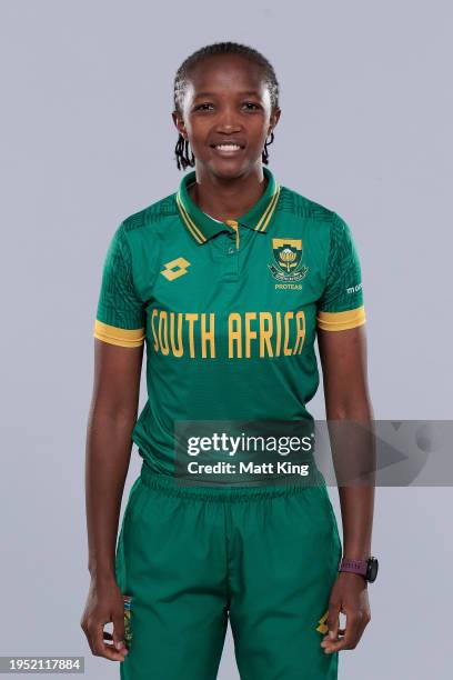 Ayabonga Khaka poses during a South Africa Women's ODI Cricket 2024 Headshot Session on January 22, 2024 in Sydney, Australia.