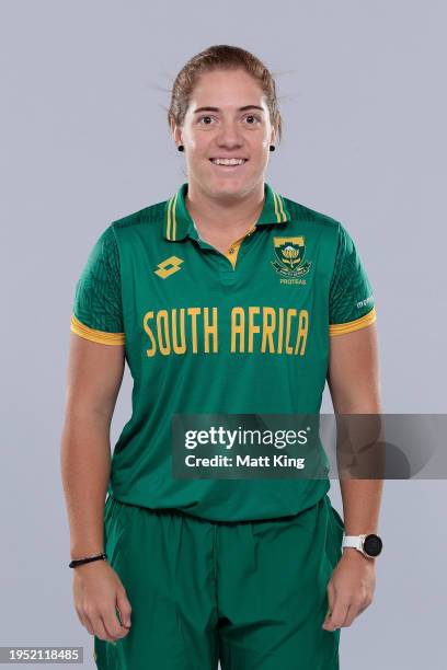 Nadine de Klerk poses during a South Africa Women's ODI Cricket 2024 Headshot Session on January 22, 2024 in Sydney, Australia.