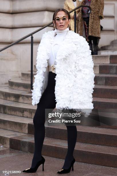 Jennifer Lopez attends the Schiaparelli Haute Couture Spring/Summer 2024 show as part of Paris Fashion Week on January 22, 2024 in Paris, France.