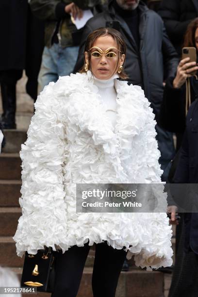 Jennifer Lopez attends the Schiaparelli Haute Couture Spring/Summer 2024 show as part of Paris Fashion Week on January 22, 2024 in Paris, France.