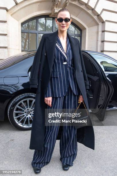 Karlie Kloss attends the Schiaparelli Haute Couture Spring/Summer 2024 show as part of Paris Fashion Week on January 22, 2024 in Paris, France.