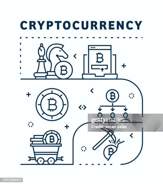 cryptocurrency related vector banner design concept. global multi-sphere ready-to-use template. web banner, website header, magazine, mobile application etc. modern design. - change password stock illustrations
