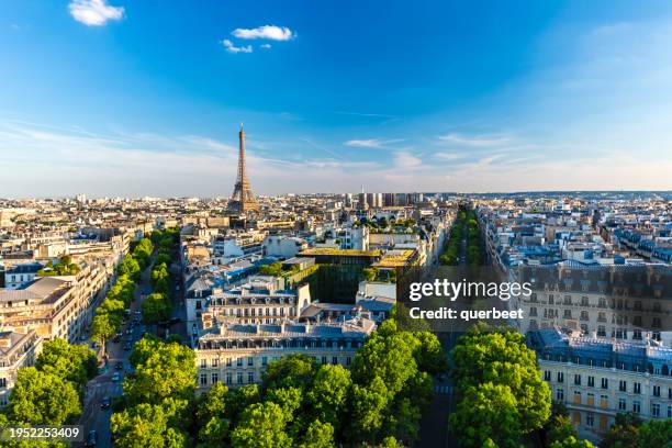 skyline paris - eiffel tower paris france stock pictures, royalty-free photos & images