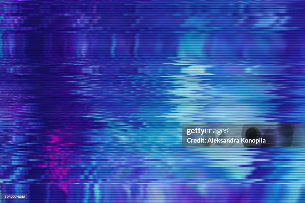 Motion Glitch interlaced pixelated Multicolored rainbow Distorted textured futuristic background