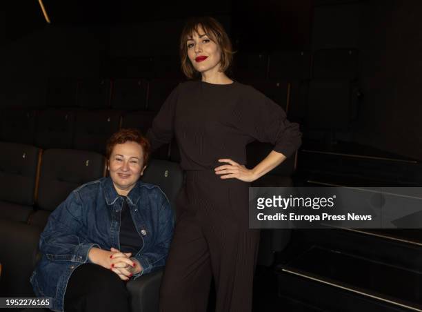 Film director Angeles Hernandez , and actric Irene Montala , during their interview for Europa Press at Cines Embajadores de Madrid, January 22 in...