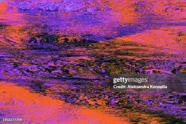 motion glitch multicolored distorted textured psychedelic zebra background - luce fluorescente foto e immagini stock