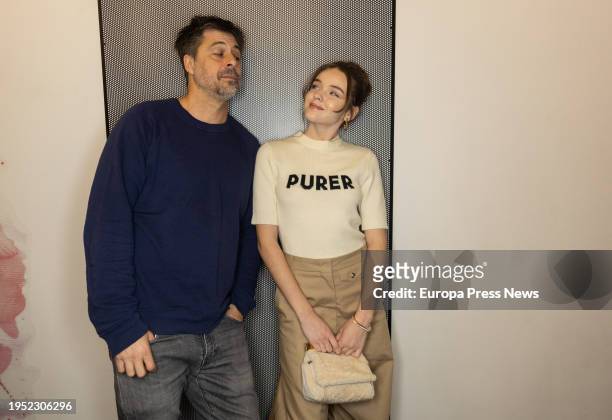 Actor Hugo Silva, and actress Zoe Arnao, during their interview for Europa Press at the Embajadores Cinemas in Madrid, on 22 January, 2024 in Madrid,...