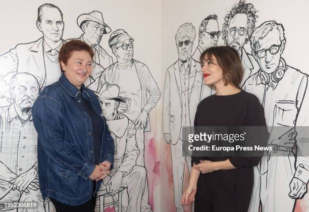 Film director Angeles Hernandez , and actress Irene Montala , during their interview for Europa Press at Cines Embajadores de Madrid, January 22 in...