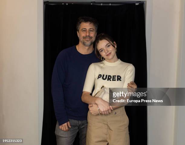 Actor Hugo Silva, and actress Zoe Arnao, during their interview for Europa Press at the Embajadores Cinemas in Madrid, on 22 January, 2024 in Madrid,...