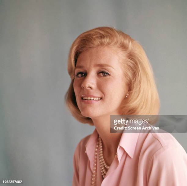 Inger Stevens Swedish-American film actress studio portrait circa 1968.