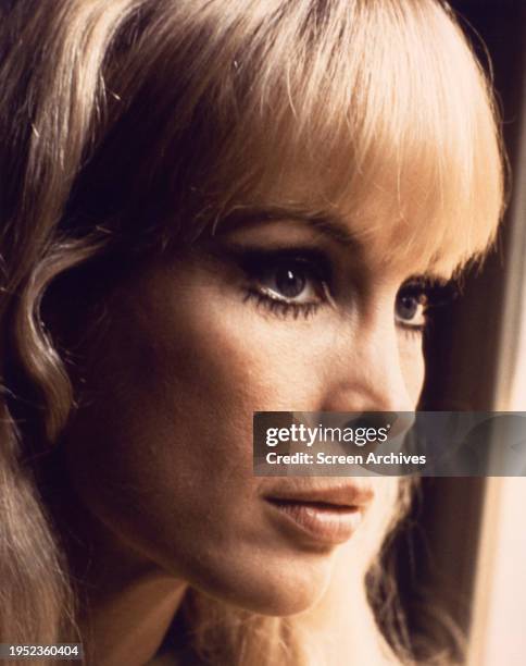 Barbara Eden close up profile portrait circa 1970.