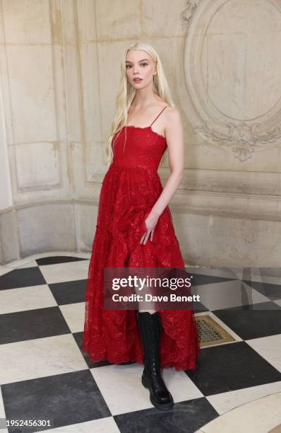 Anya Taylor-Joy attends the Dior Haute Couture show during Paris Fashion Week Spring/Summer 2024 at Musee Rodin on January 22, 2024 in Paris, France.