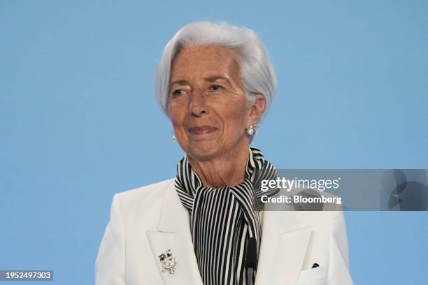 Christine Lagarde, president of the European Central Bank , at a rates decision news conference in Frankfurt, Germany, on Thursday, Jan. 25, 2024....