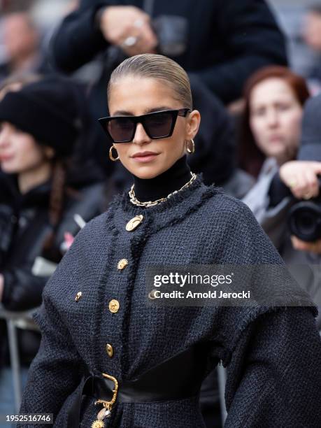 Caroline Daur attends the Schiaparelli Haute Couture Spring/Summer 2024 show as part of Paris Fashion Week on January 22, 2024 in Paris, France.
