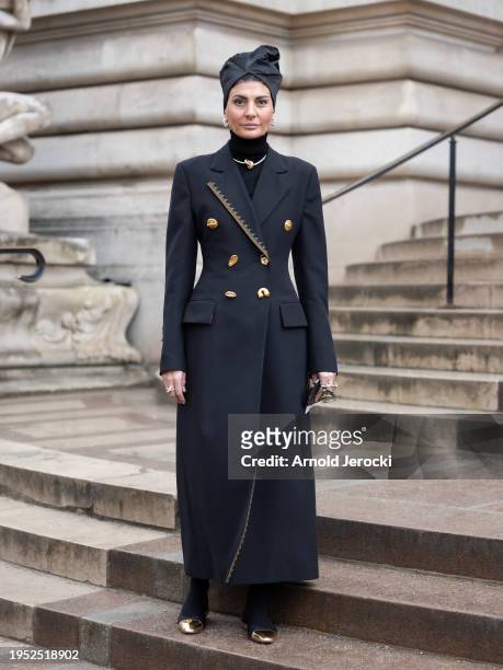 Giovanna Battaglia attends the Schiaparelli Haute Couture Spring/Summer 2024 show as part of Paris Fashion Week on January 22, 2024 in Paris, France.