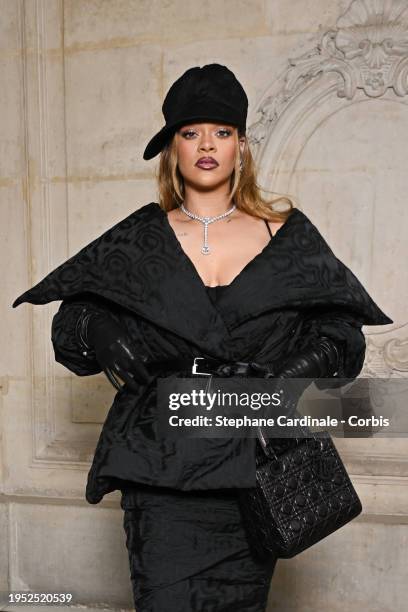 Rihanna attends the Christian Dior Haute Couture Spring/Summer 2024 show as part of Paris Fashion Week on January 22, 2024 in Paris, France.