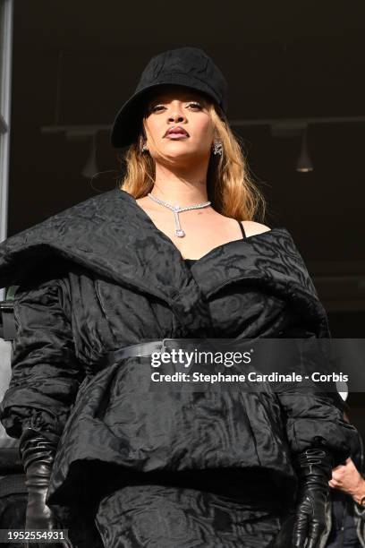 Rihanna attends the Christian Dior Haute Couture Spring/Summer 2024 show as part of Paris Fashion Week on January 22, 2024 in Paris, France.