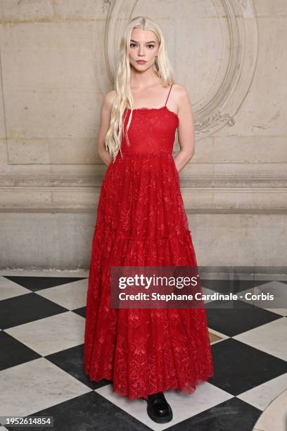 Anya Taylor-Joy attends the Christian Dior Haute Couture Spring/Summer 2024 show as part of Paris Fashion Week on January 22, 2024 in Paris, France.