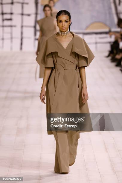 Model walks the runway during the Christian Dior Haute Couture Spring/Summer 2024 show as part of Paris Fashion Week on January 22, 2024 in Paris,...