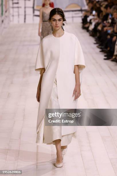 Model walks the runway during the Christian Dior Haute Couture Spring/Summer 2024 show as part of Paris Fashion Week on January 22, 2024 in Paris,...