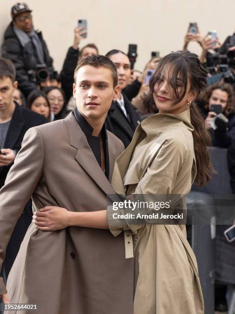 Deva Cassel and Saul Nanni attends the Christian Dior Haute Couture Spring/Summer 2024 show as part of Paris Fashion Week on January 22, 2024 in...