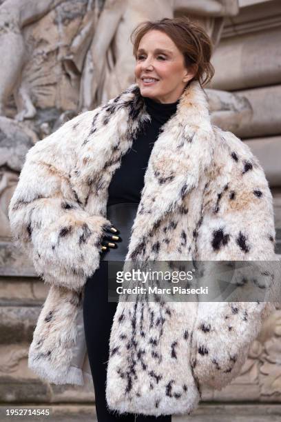 Philippine Leroy-Beaulieu attends the Schiaparelli Haute Couture Spring/Summer 2024 show as part of Paris Fashion Week on January 22, 2024 in Paris,...