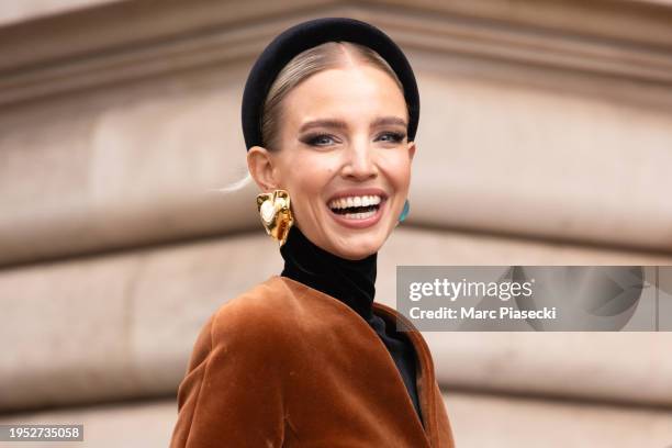 Leonie Hanne attends the Schiaparelli Haute Couture Spring/Summer 2024 show as part of Paris Fashion Week on January 22, 2024 in Paris, France.
