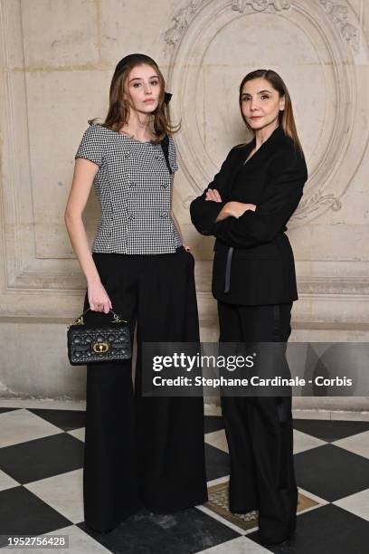 Vittoria de Savoie and Clotilde Courau attend the Christian Dior Haute Couture Spring/Summer 2024 show as part of Paris Fashion Week on January 22,...