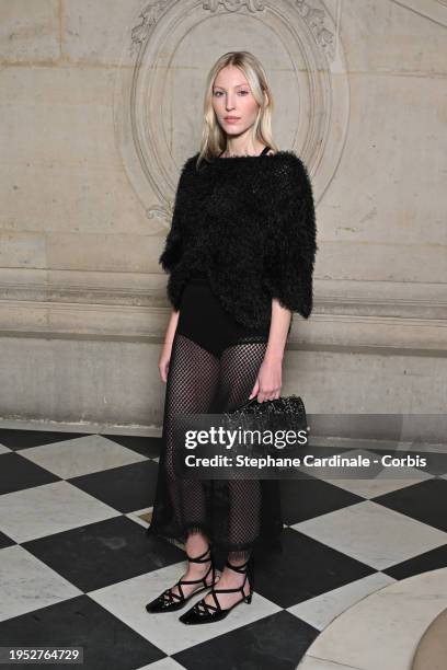 Ella Richards attends the Christian Dior Haute Couture Spring/Summer 2024 show as part of Paris Fashion Week on January 22, 2024 in Paris, France.